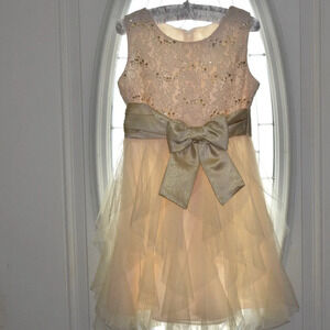RARE EDITIONS - Girl's Champagne Dress
